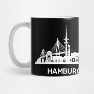 Hamburg City Skyline, extended version, white Mug